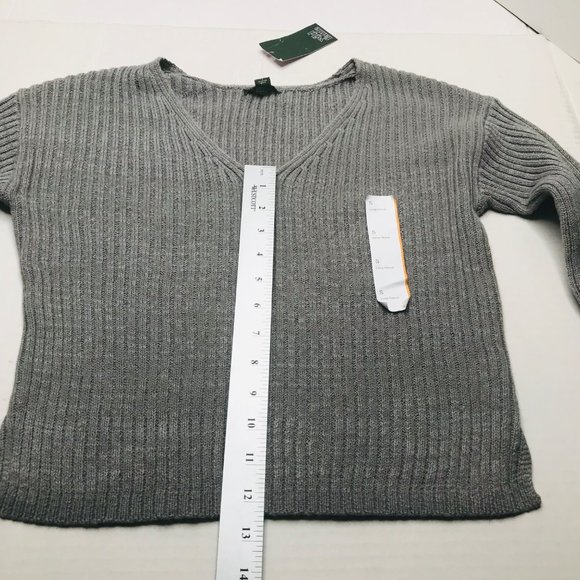 Wild Fable Women's Size Small Cozy Ribbed Knit V-Neck Sweater Pullover Gray New - Picture 11 of 15